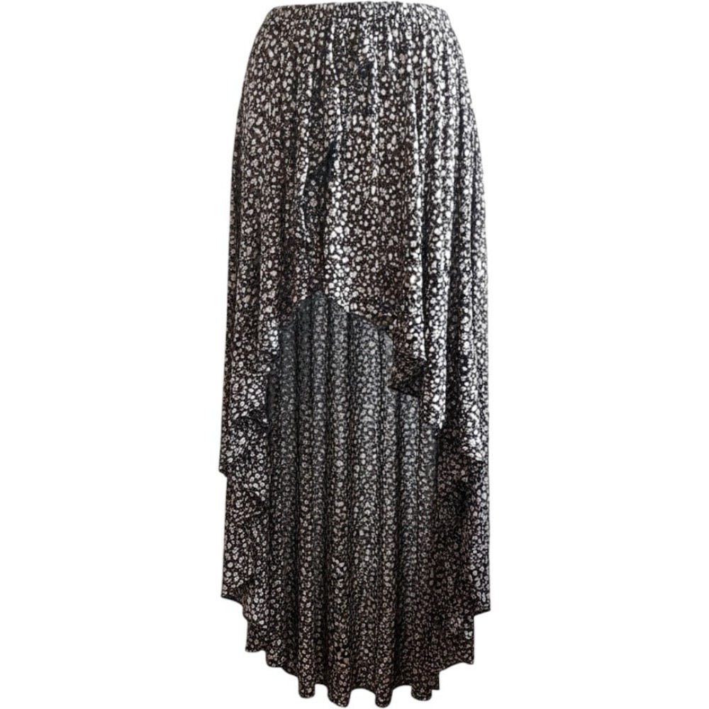 Brandy Melville Made in Italy Floral High Low Maxi Skirt Elastic Waist